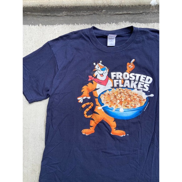 Vintage 2001 Frosted Flakes Blue T-Shirt Tony The Tiger Kellogg’s Cereal Size XL - Picture 1 of 4